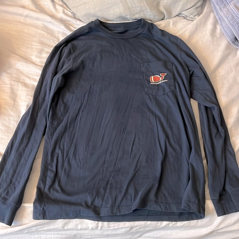 Blue Vineyard Vines Football Long Sleeve Shirt